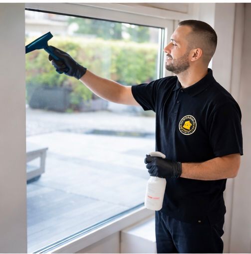 Fensterreinigung in einem Haus in Aargau